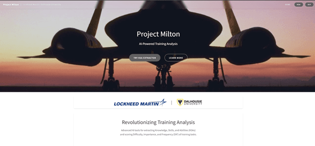 Preview of Milton Training Needs Analysis Platform
