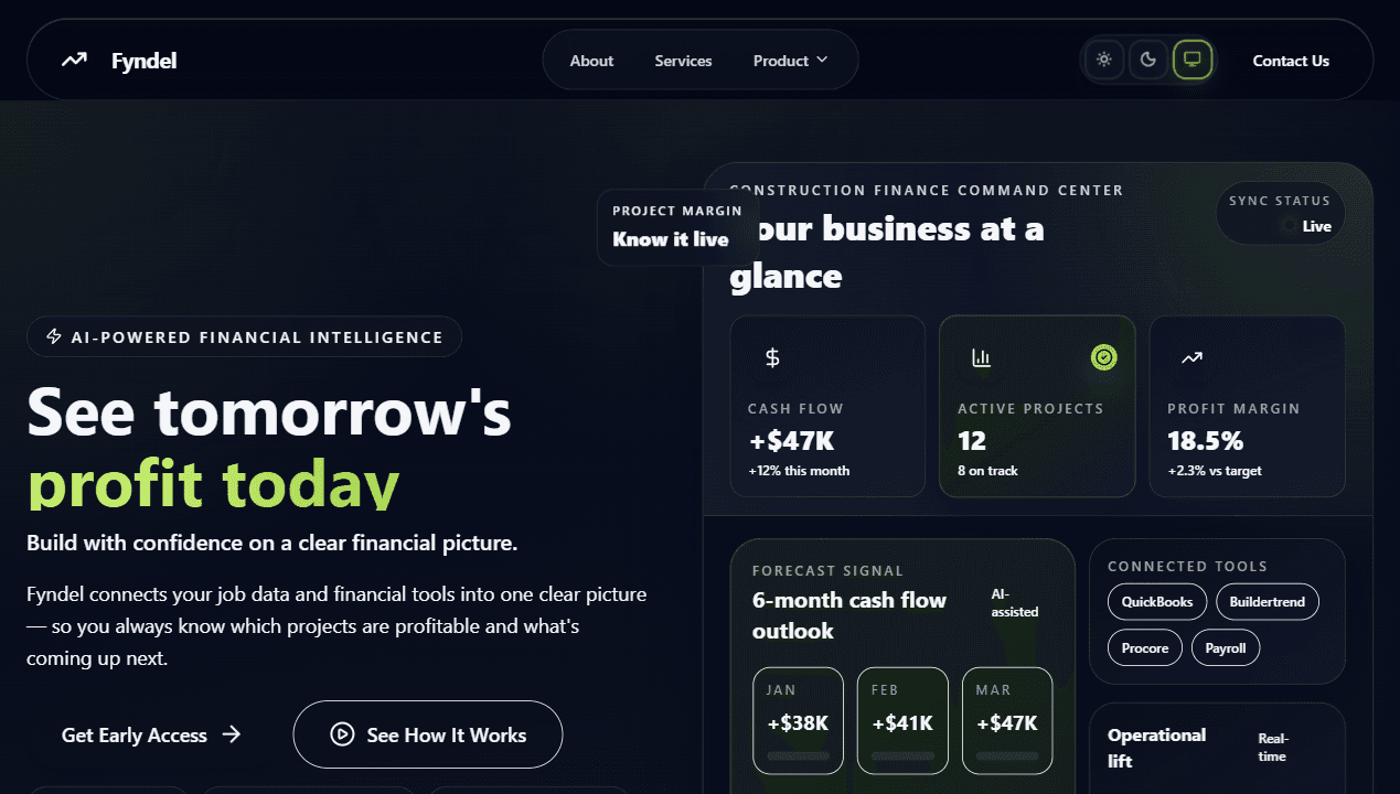 Preview of Fyndel Construction Financial Intelligence Platform